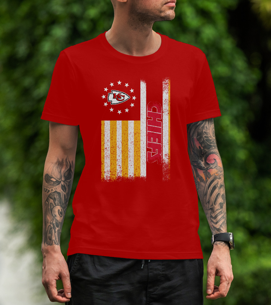 Kansas City Chiefs American Flag Stripes Stars T-Shirt