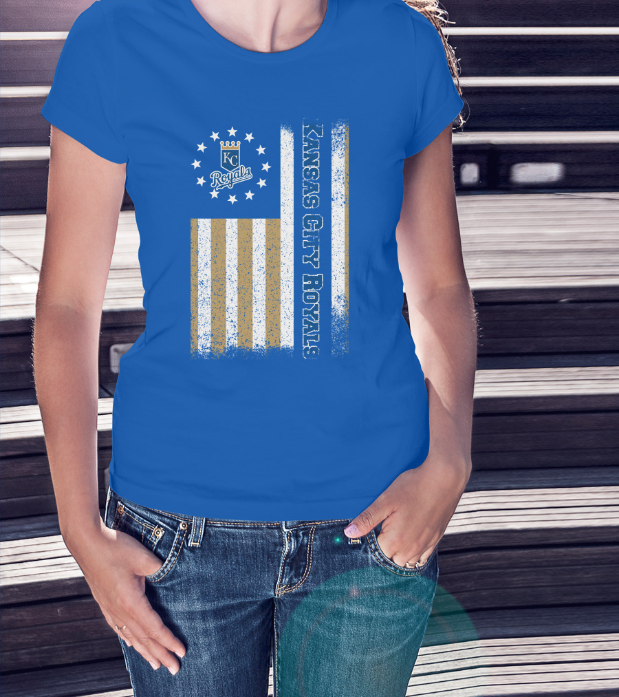 Kansas City Royals American Flag Distressed T-Shirt