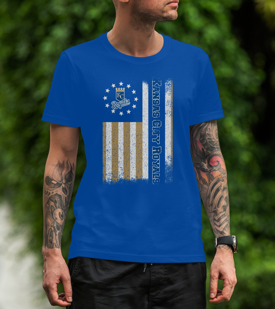 Kansas City Royals American Flag Distressed T-Shirt