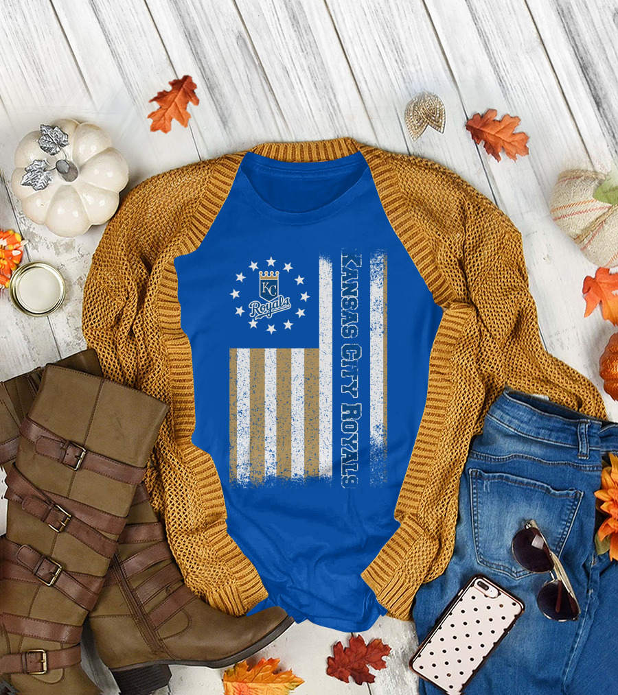 Kansas City Royals American Flag Distressed T-Shirt