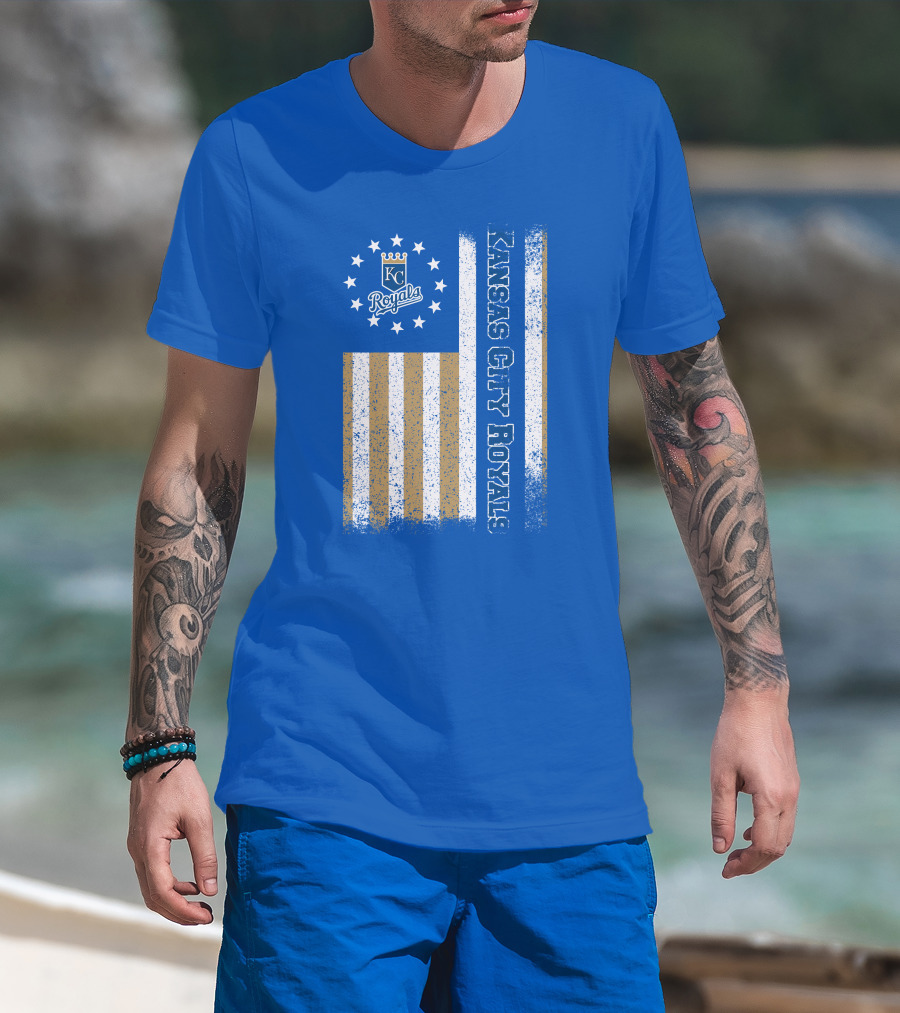 Kansas City Royals American Flag Distressed T-Shirt