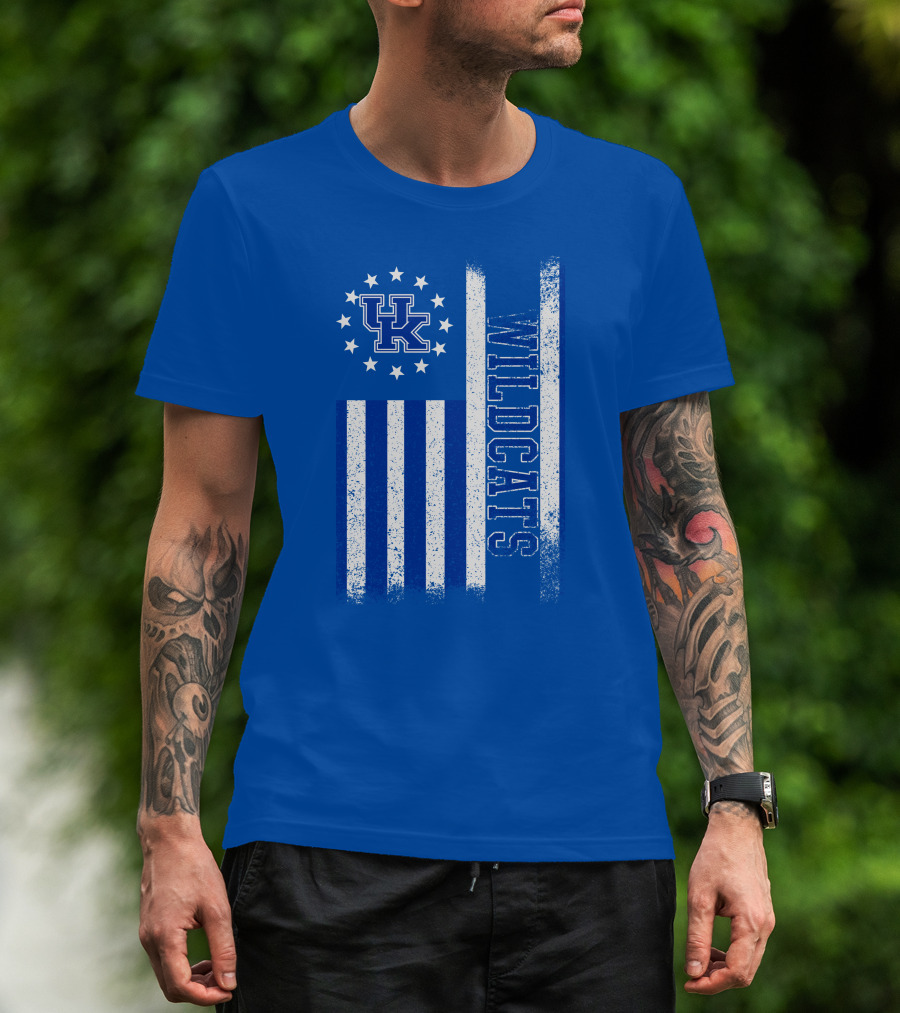 Kentucky Wildcats American Flag Uk Logo Wildcat Pride T-Shirt