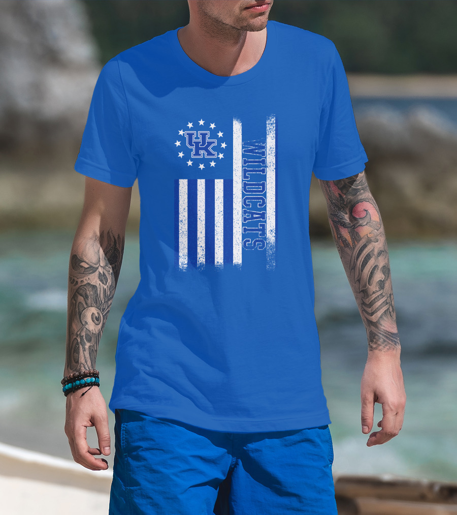 Kentucky Wildcats American Flag Uk Logo Wildcat Pride T-Shirt