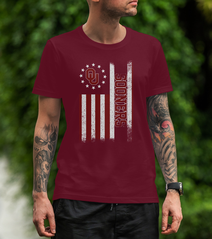 Oklahoma Sooners Ou Stars And Stripes Flag T-Shirt