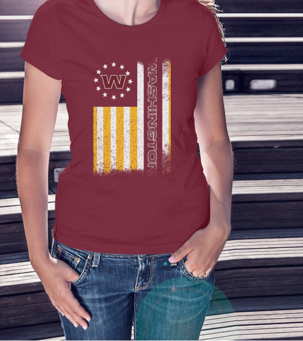 Washington W Stars Stripes American Flag T-Shirt