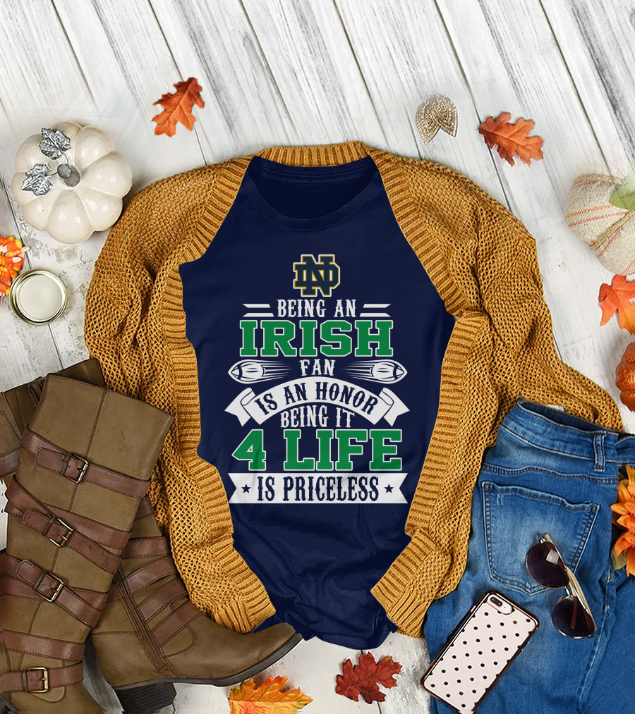 Notre Dame Fighting Irish Fan 4 Life Is Priceless T-Shirt