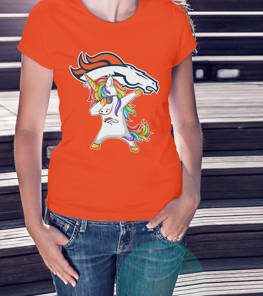 Denver Broncos Unicorn Dabbing NFL Sports Fan T-Shirt
