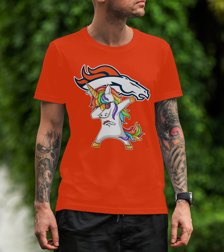 Denver Broncos Unicorn Dabbing NFL Sports Fan T-Shirt