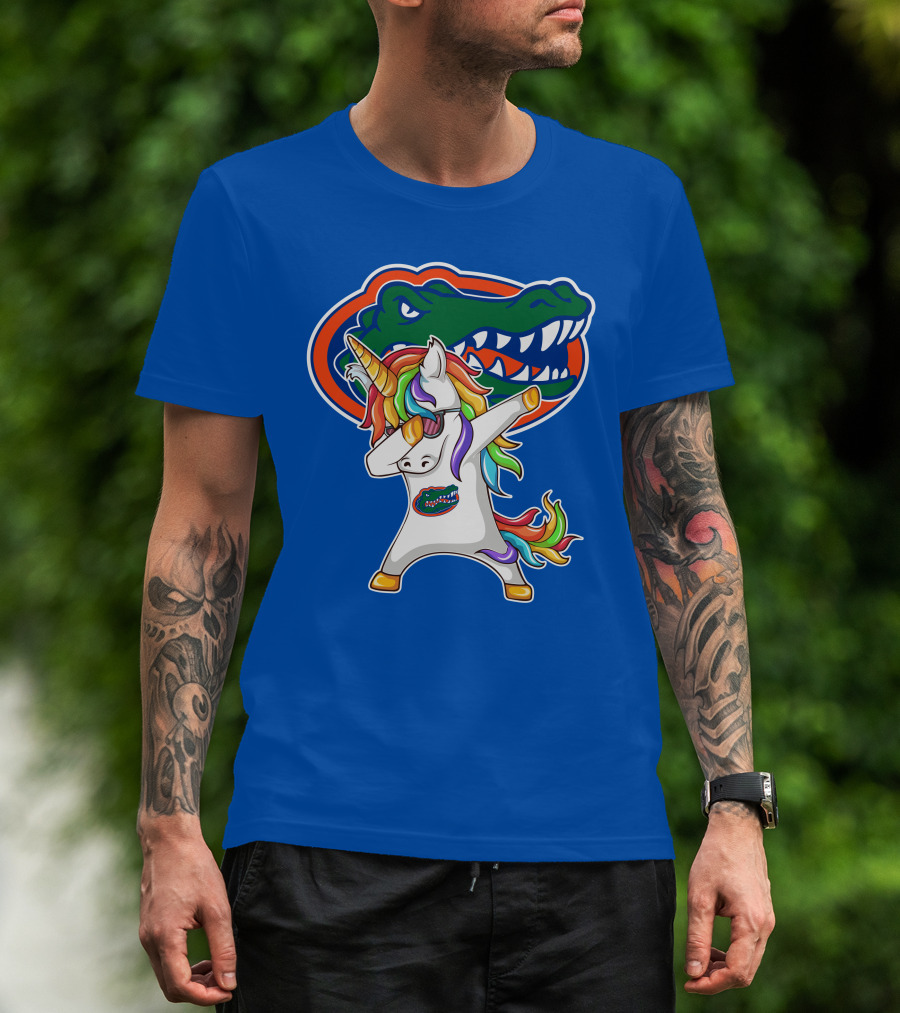Florida Gators Dabbing Unicorn Rainbow Mane T-Shirt