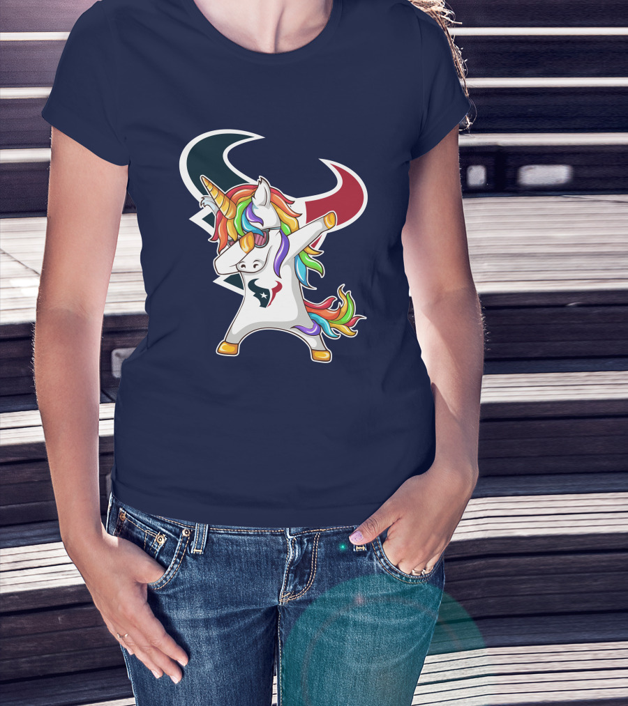 Houston Texans Unicorn Dabbing NFL Pride T-Shirt