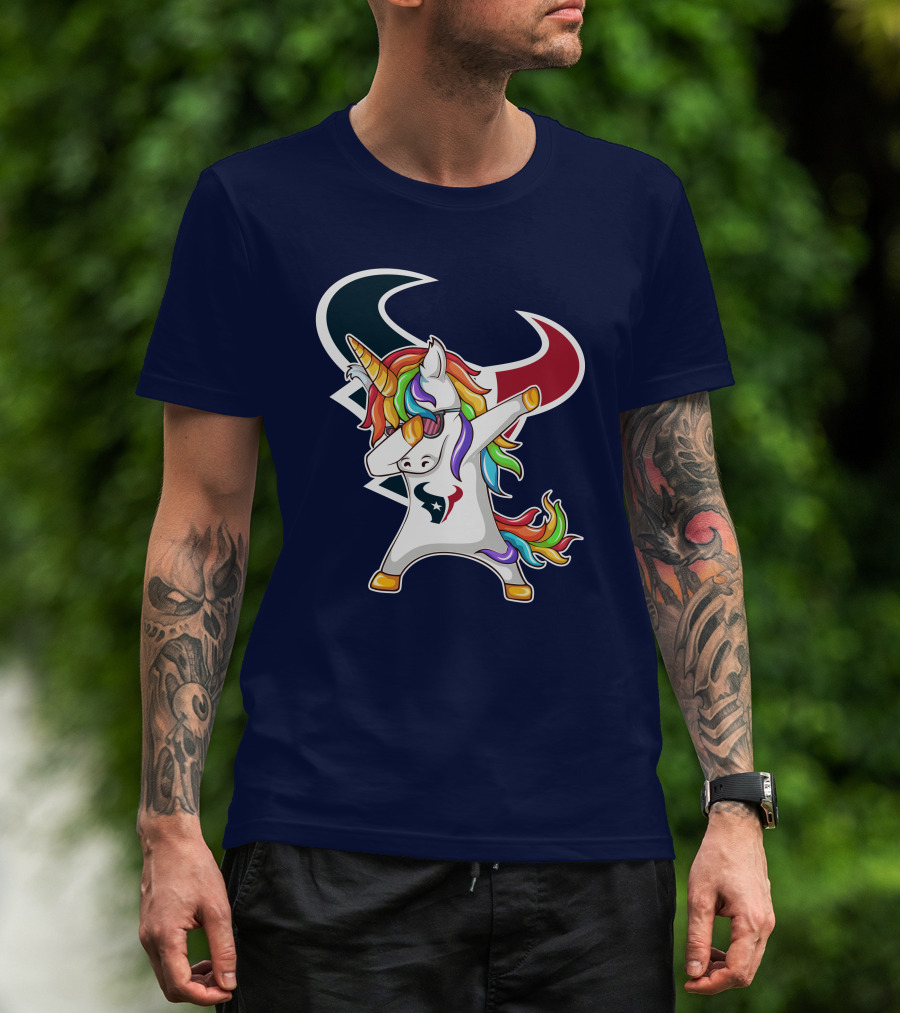 Houston Texans Unicorn Dabbing NFL Pride T-Shirt