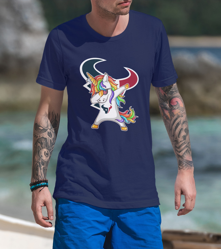 Houston Texans Unicorn Dabbing NFL Pride T-Shirt