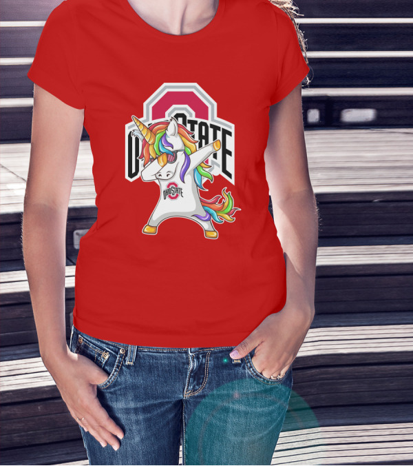 Ohio State Buckeyes Rainbow Unicorn Dabbing T-Shirt