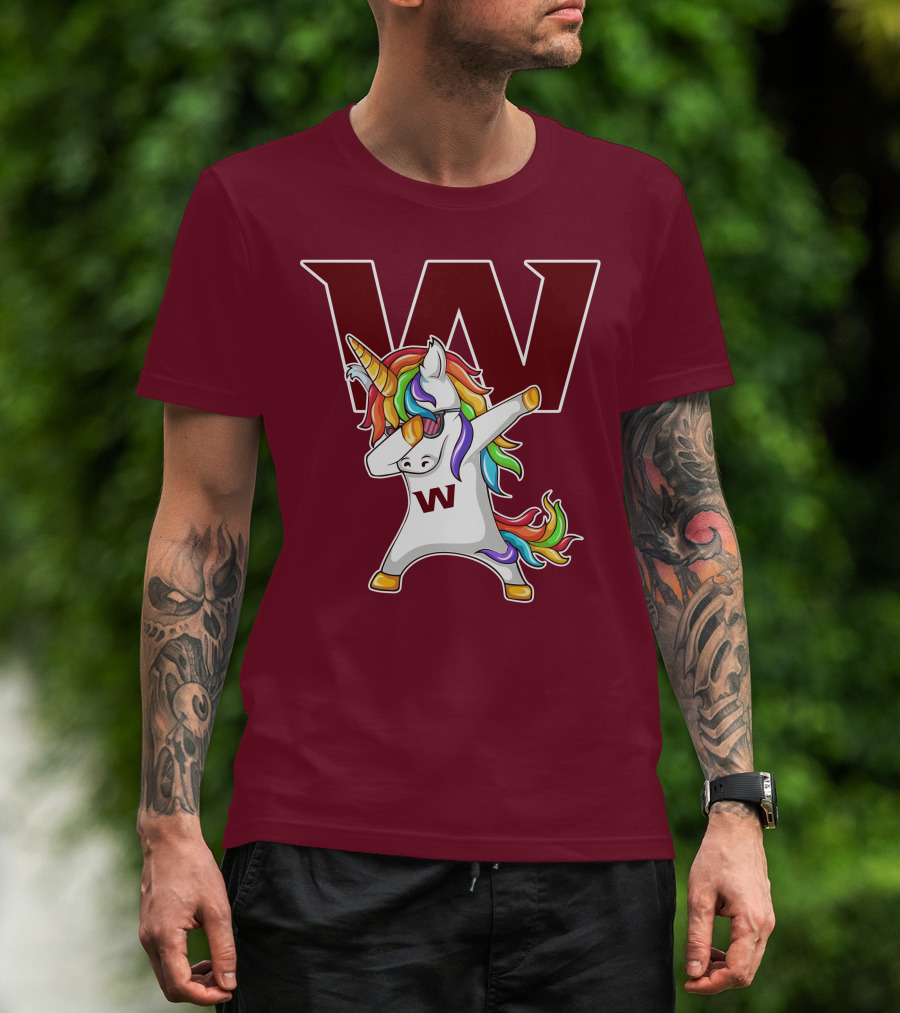Washington Football Team Unicorn Dabbing W T-Shirt