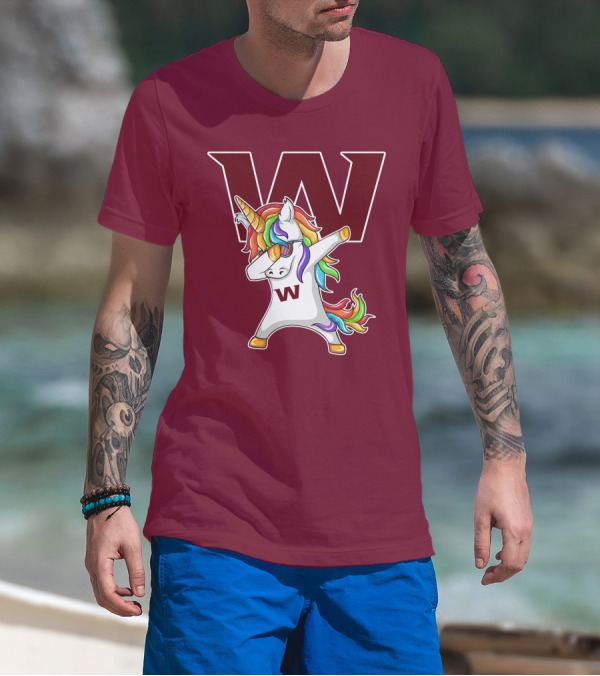 Washington Football Team Unicorn Dabbing W T-Shirt