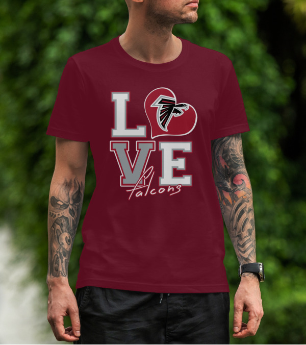 LOVE Atlanta Falcons Heart T-Shirt