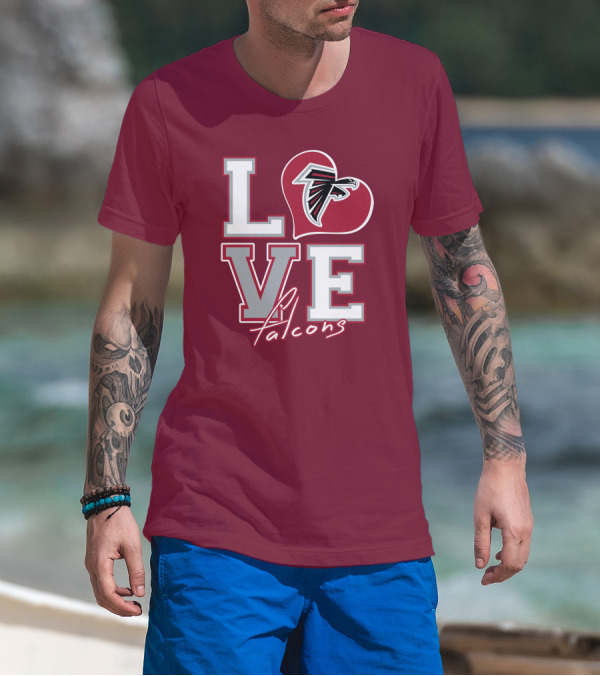 LOVE Atlanta Falcons Heart T-Shirt