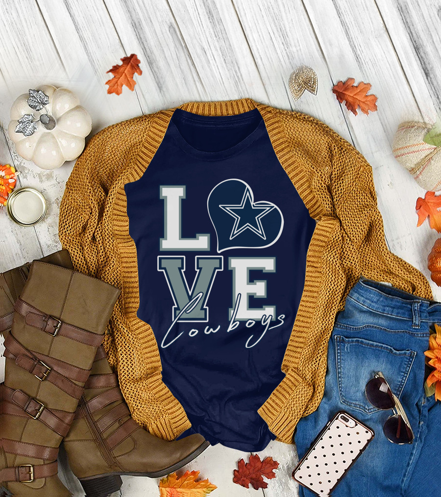 LOVE Cowboys Star Heart Dallas Cowboys T-Shirt