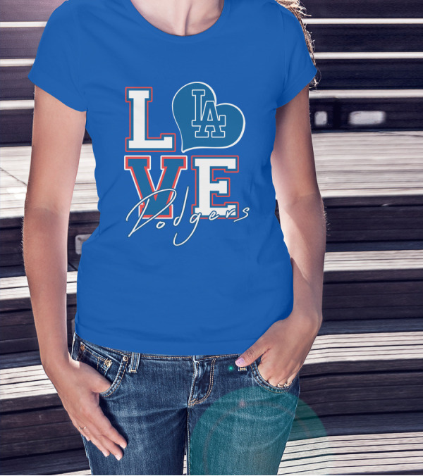 LOVE LA Dodgers Heart T-Shirt