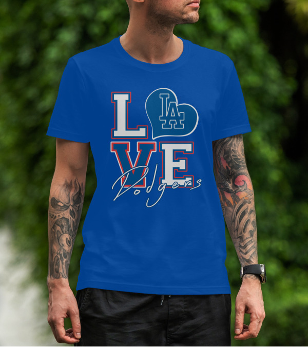 LOVE LA Dodgers Heart T-Shirt