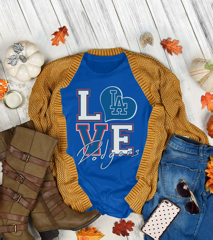 LOVE LA Dodgers Heart T-Shirt