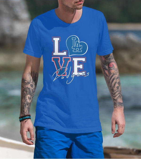LOVE LA Dodgers Heart T-Shirt