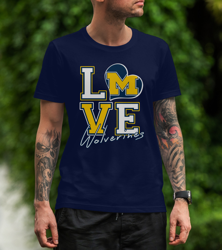 Love Michigan Wolverines Heart T-Shirt