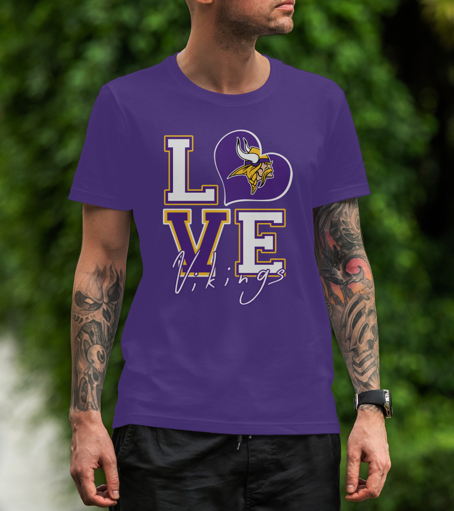 Love Minnesota Vikings Heart T-Shirt