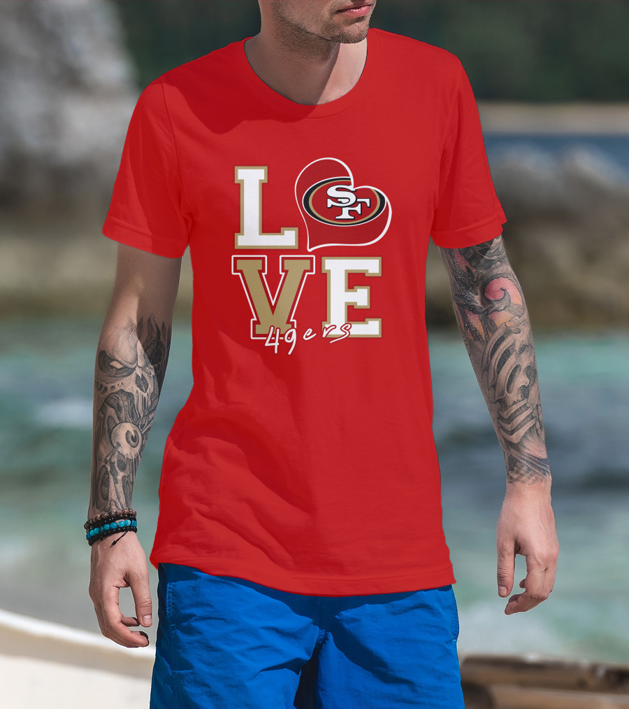 Love San Francisco 49ers Heart Sf 49ers T-Shirt
