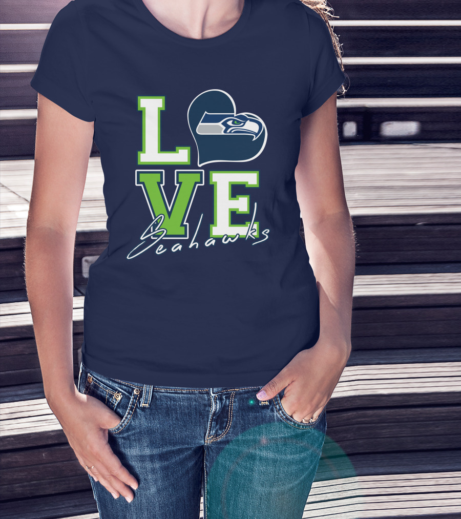 LOVE Seattle Seahawks Heart T-Shirt