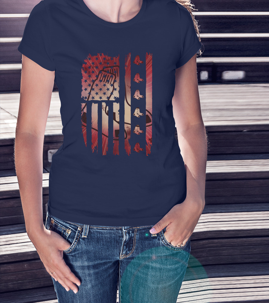 Boston Red Sox Patriotic Stars And Stripes T-Shirt