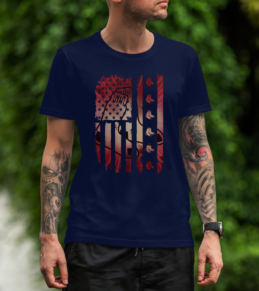 Boston Red Sox Patriotic Stars And Stripes T-Shirt