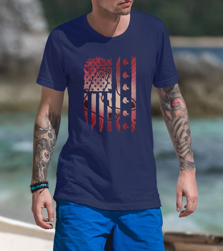 Boston Red Sox Patriotic Stars And Stripes T-Shirt