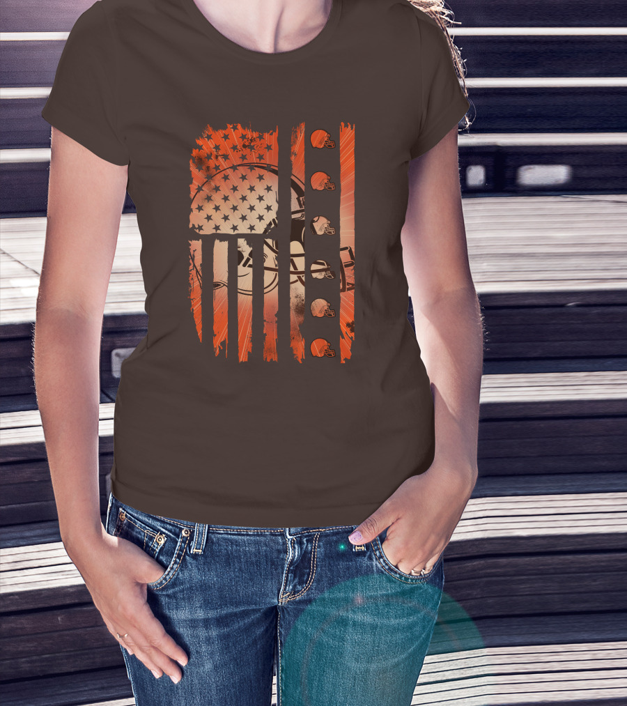 Cleveland Browns Helmet American Flag Edition T-Shirt