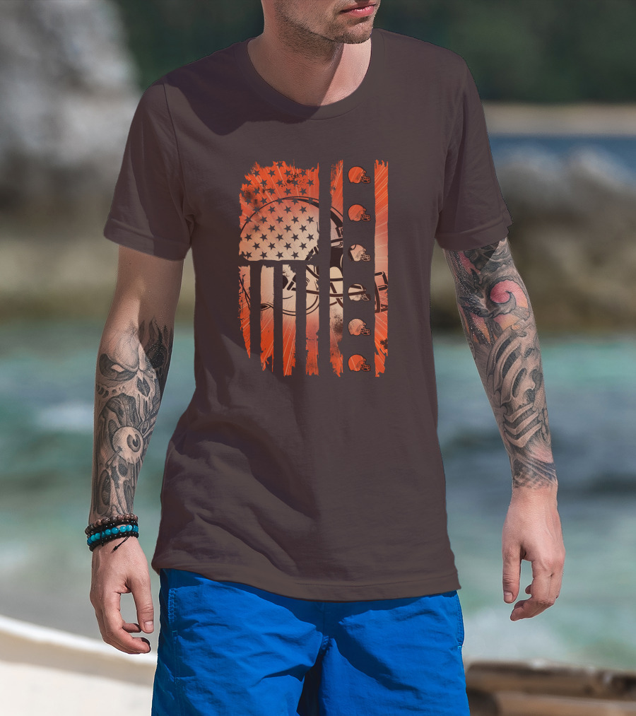 Cleveland Browns Helmet American Flag Edition T-Shirt
