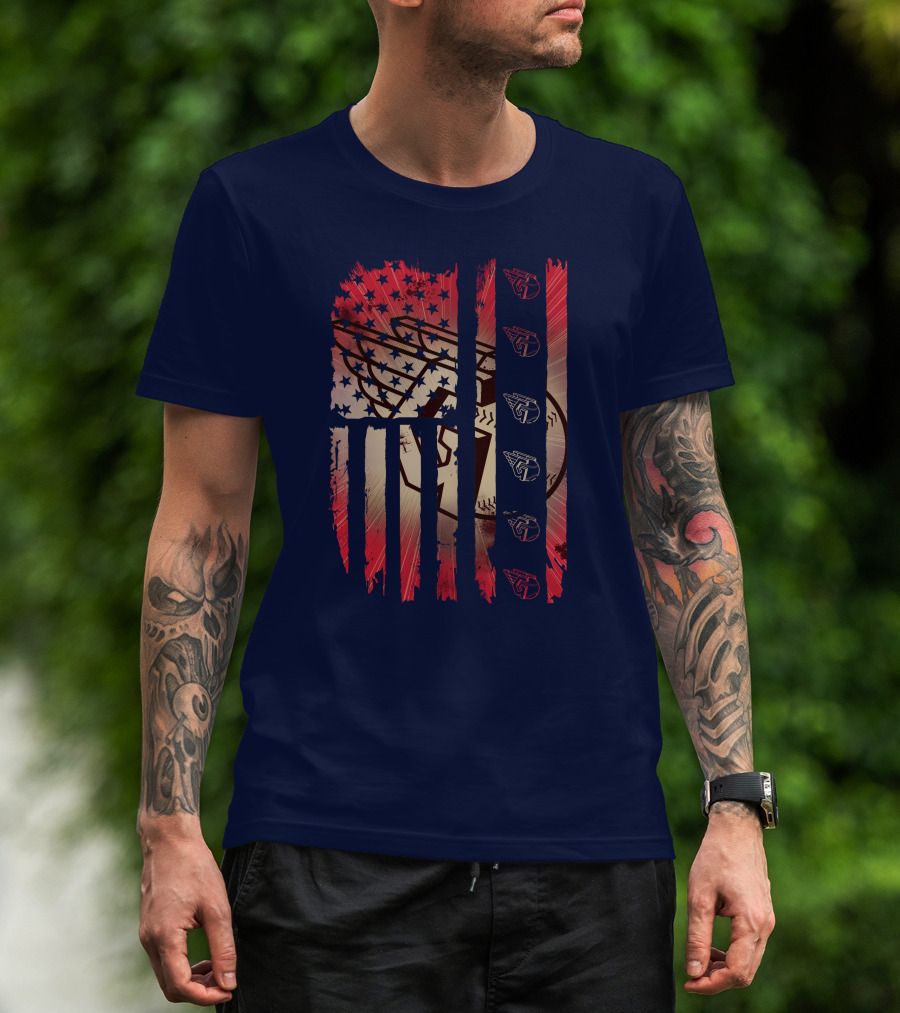 Cleveland Guardians American Flag Stripes Stars Baseball T-Shirt