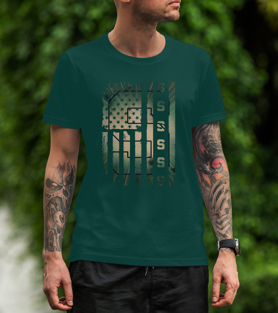 Michigan State Spartans Stars And Stripes S T-Shirt