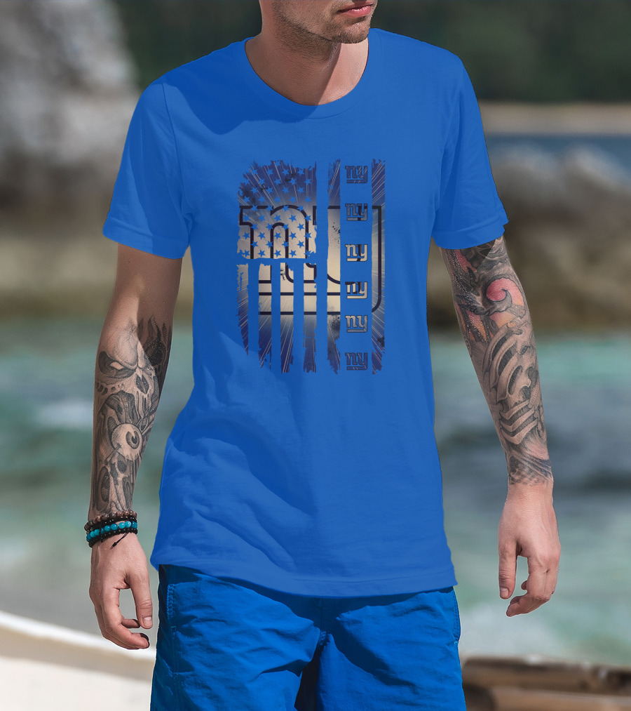 New York Giants Ny American Flag Stars T-Shirt