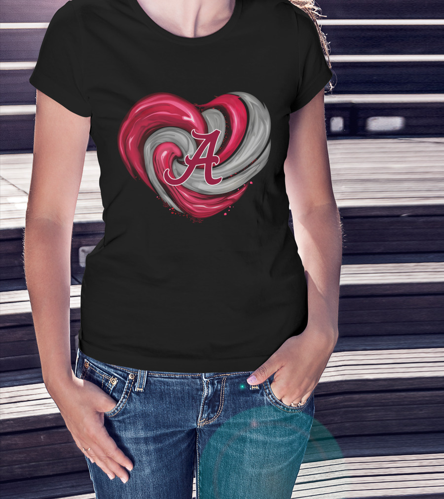 Alabama Crimson Tide Heart Swirl A T-Shirt