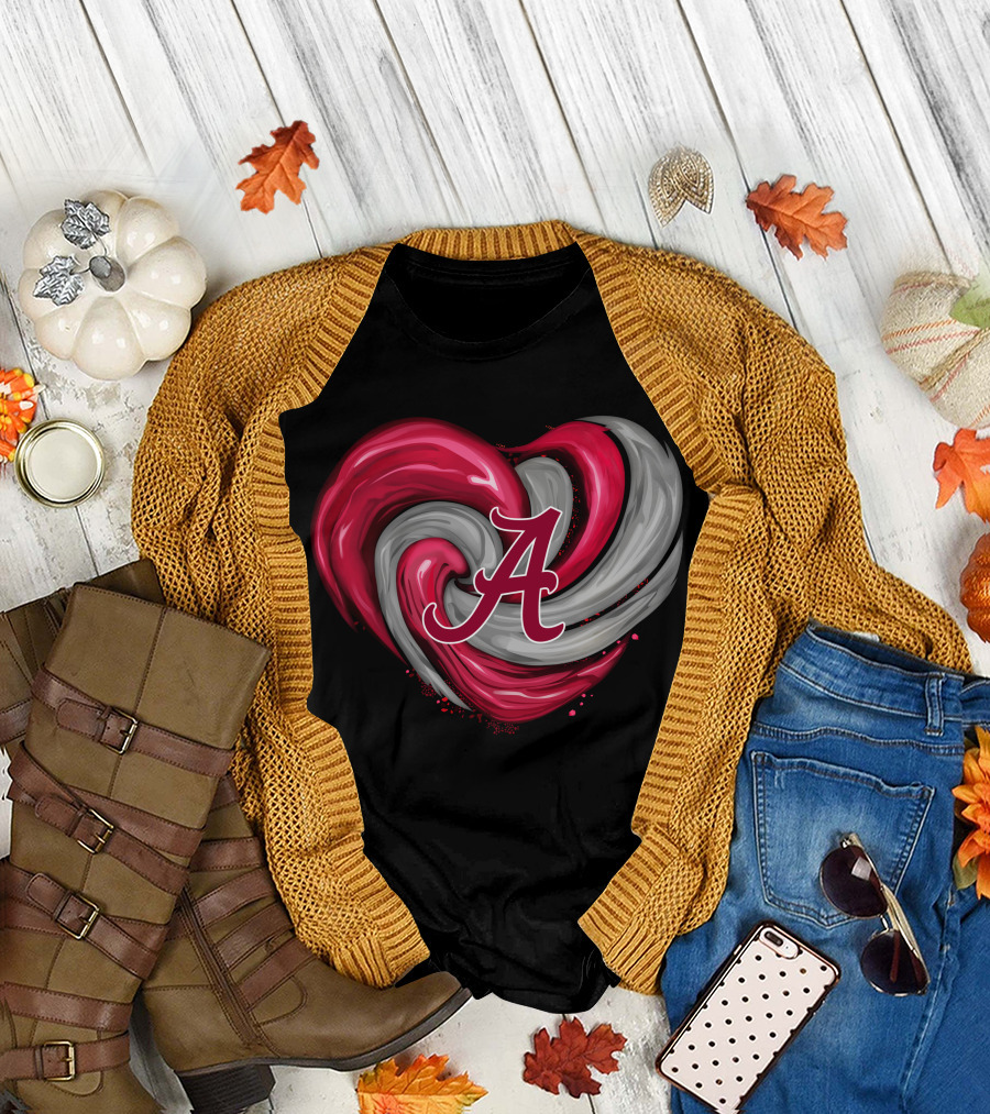 Alabama Crimson Tide Heart Swirl A T-Shirt