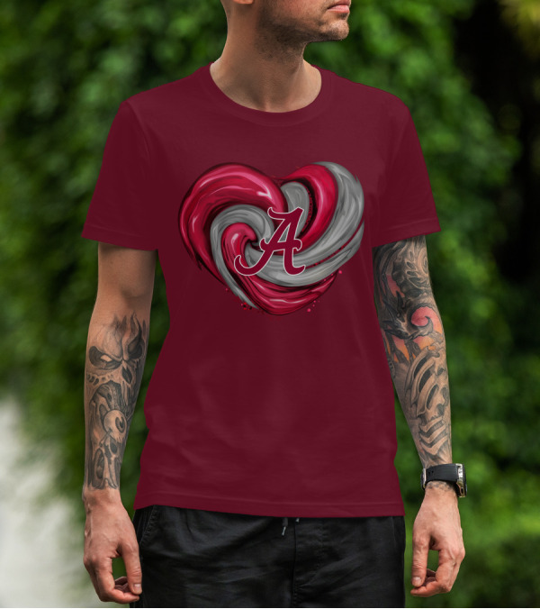 Alabama Crimson Tide Heart Swirl A T-Shirt