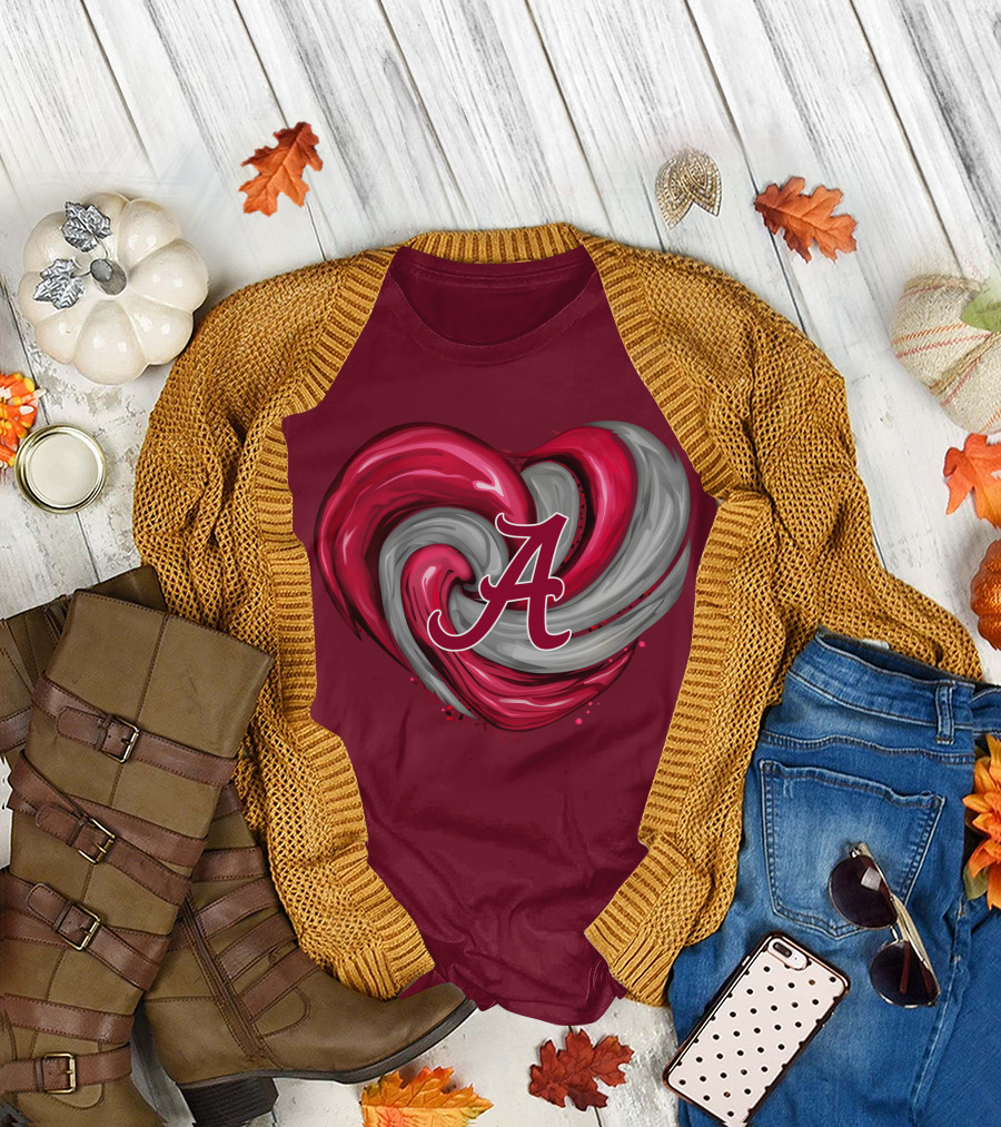 Alabama Crimson Tide Heart Swirl A T-Shirt