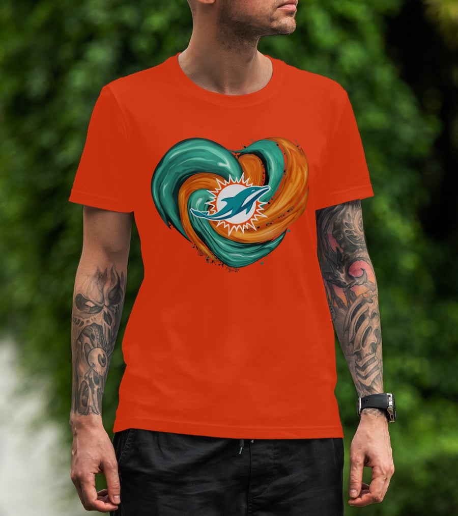 Miami Dolphins Heart Tornado Fan T-Shirt