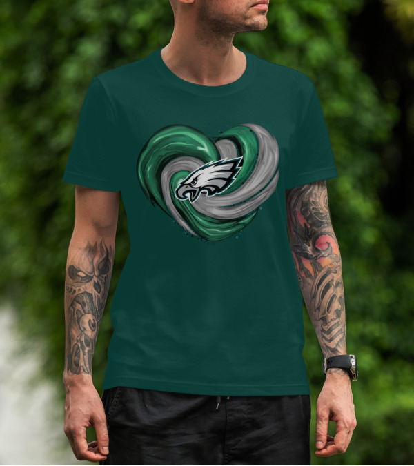 Philadelphia Eagles Heart Swirl T-Shirt