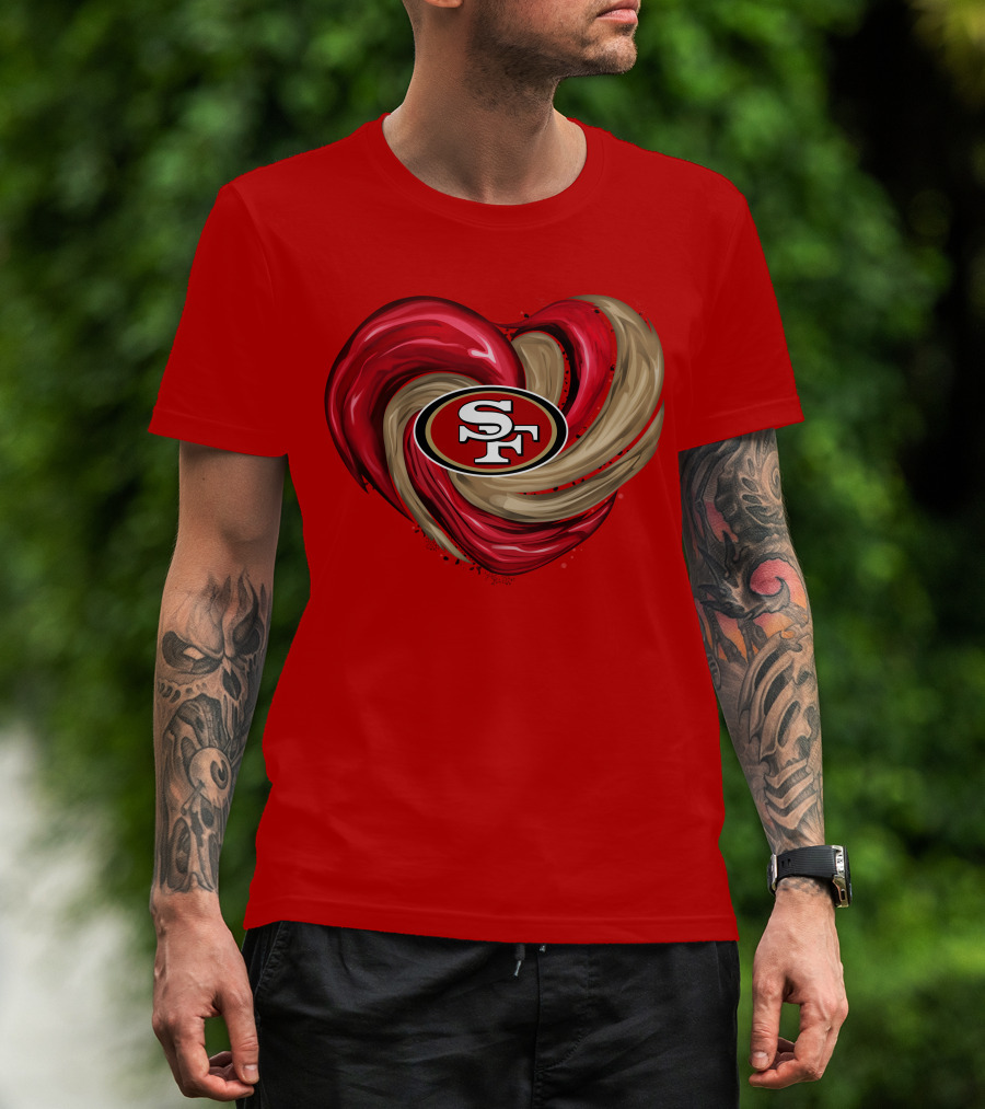 San Francisco 49ers Heart SF Logo Tornado T-Shirt