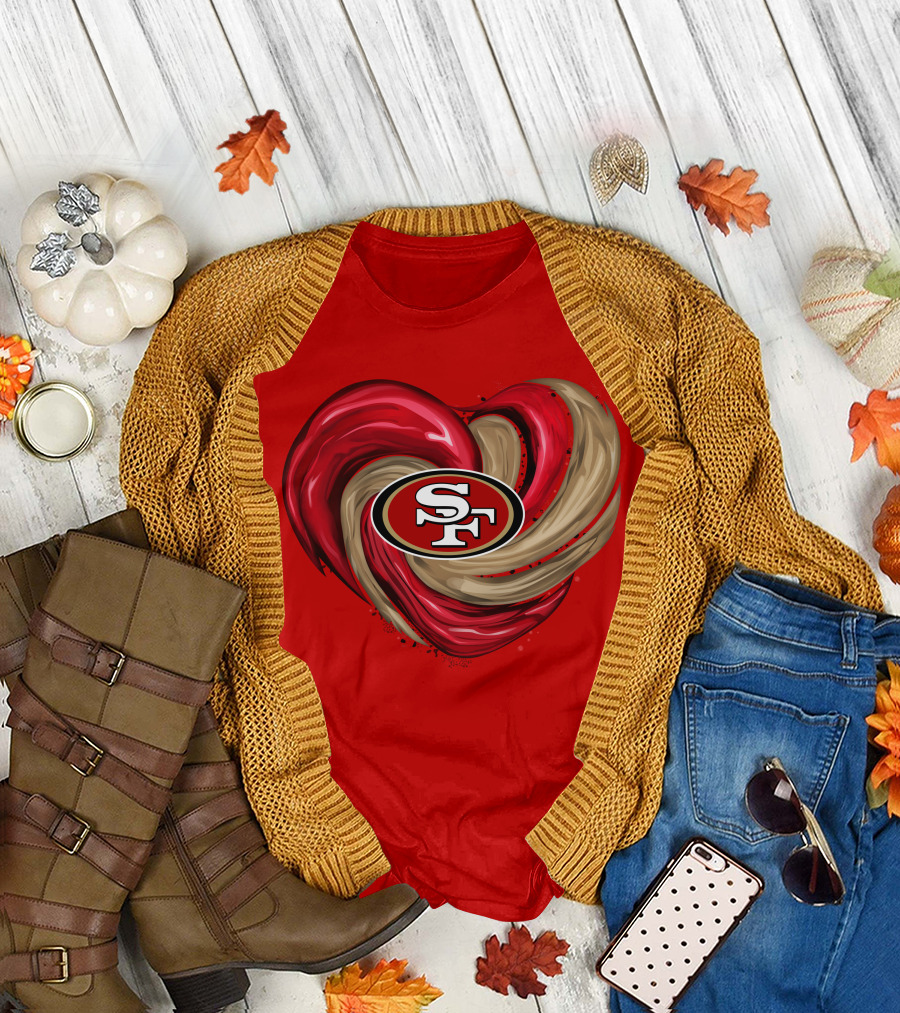 San Francisco 49ers Heart SF Logo Tornado T-Shirt