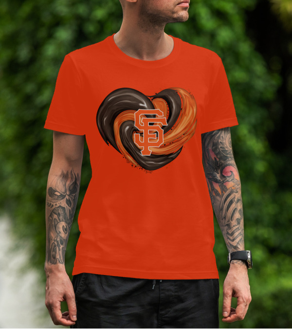 San Francisco Giants Heart Logo Swirl T-Shirt
