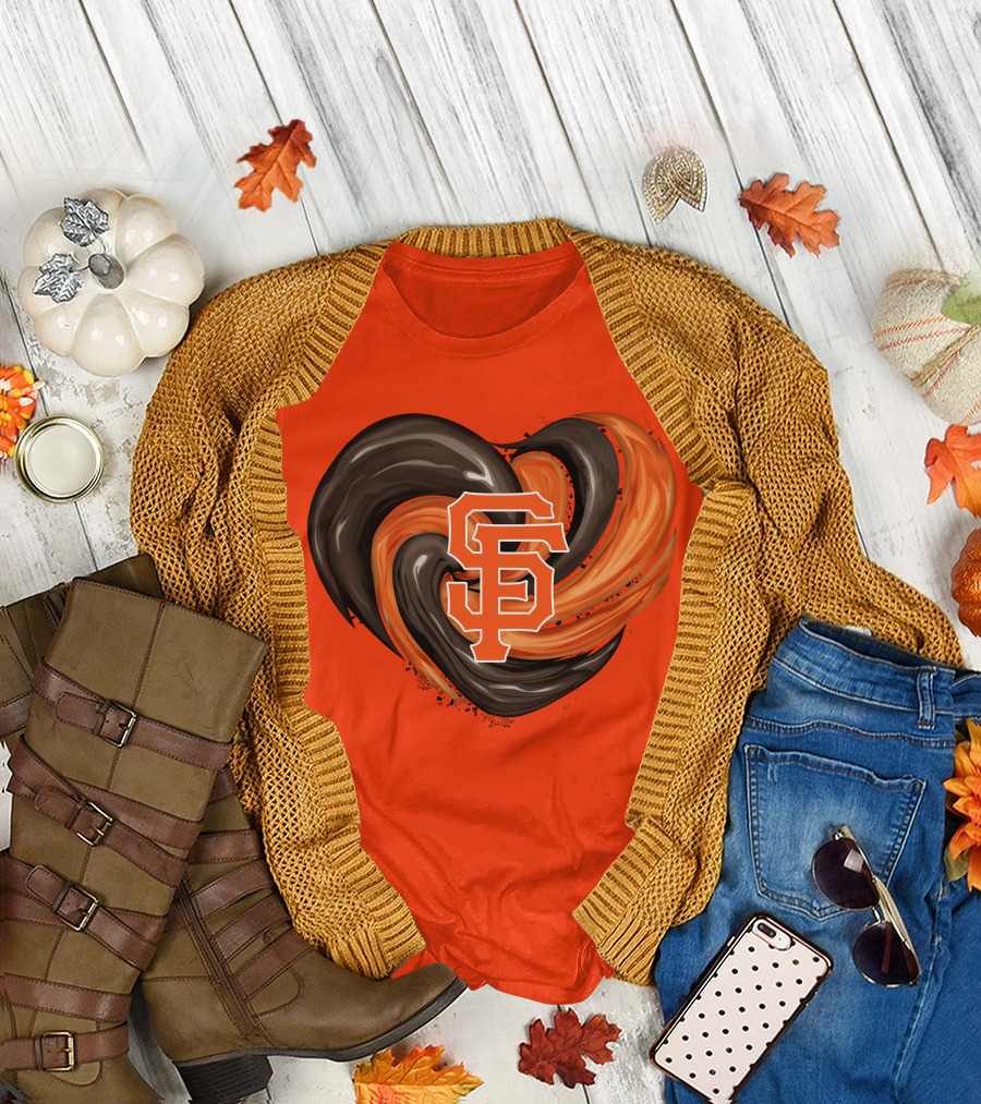 San Francisco Giants Heart Logo Swirl T-Shirt