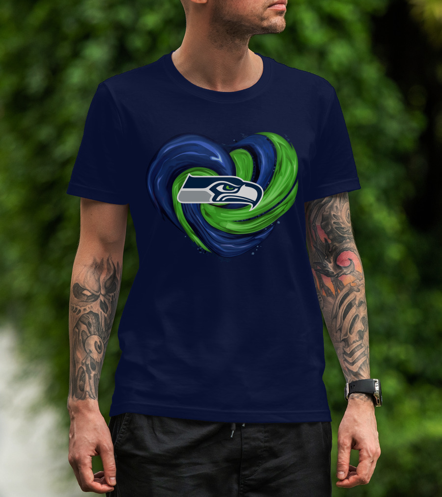 Seattle Seahawks Heart Logo Tornado T-Shirt