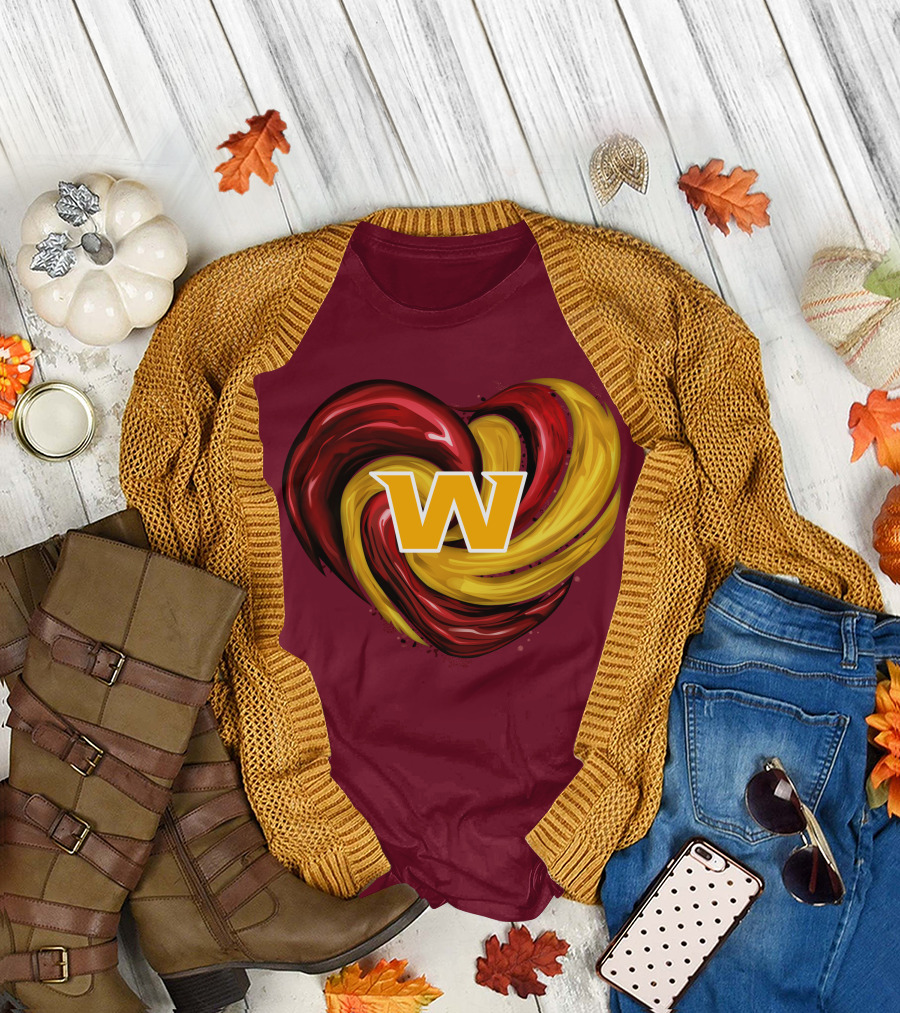 Washington Football Team Tornado Heart W Emblem T-Shirt